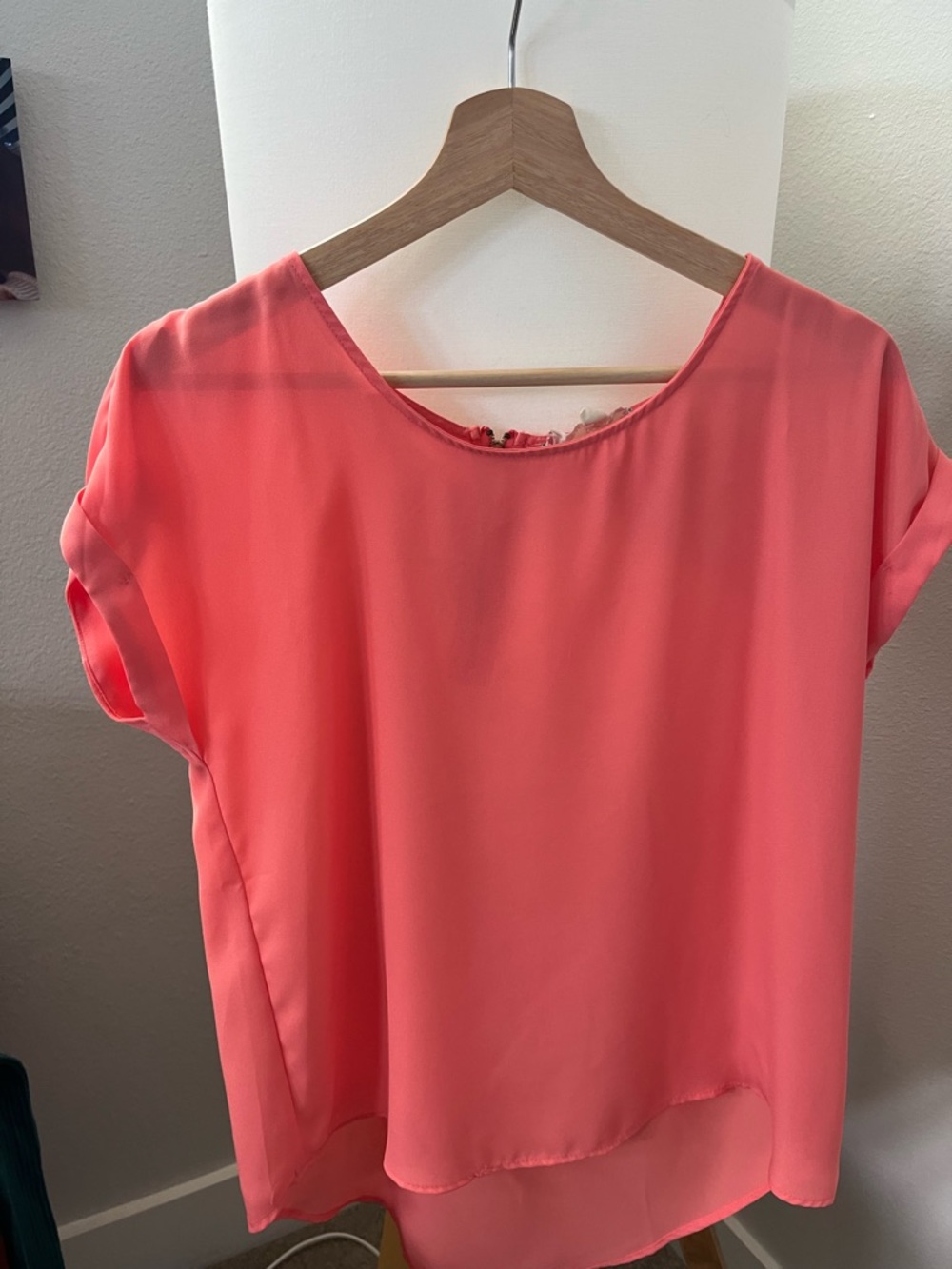 Pink Rose Coral-Pink Short Sleeve Blouse